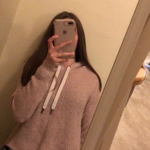 Baby pink knit hoodie